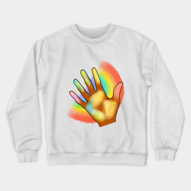 VSCO chalk rainbow hand Crewneck Sweatshirt by cariespositodesign